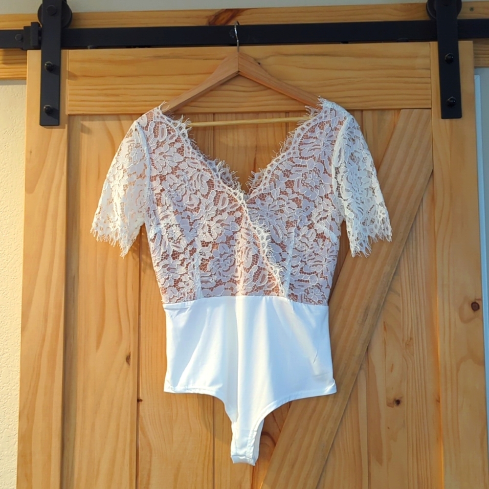 NWT L Lucy Wang lace bodysuit